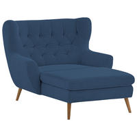 XXL-SESSEL Cord Blau    - Blau, Design, Holz/Textil (120/101/165cm) - Stylife