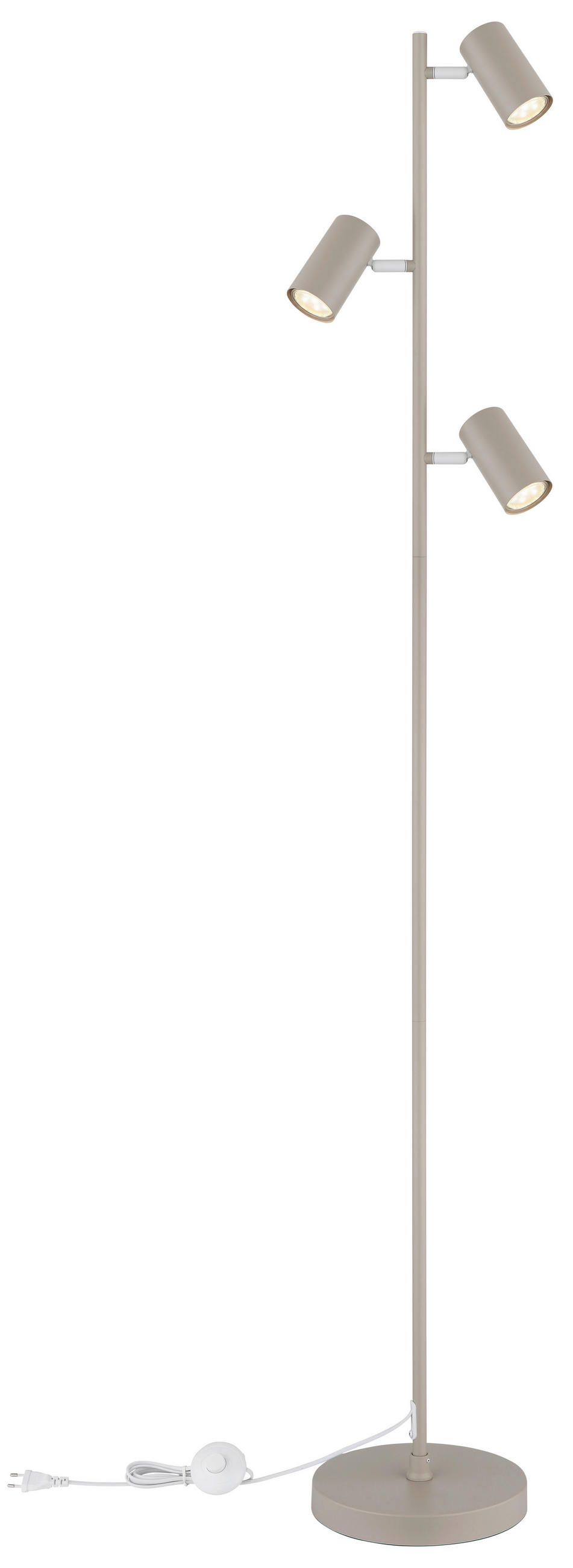 STEHLEUCHTE 23/154 cm    - Sandfarben/Weiß, Design, Kunststoff/Metall (23/154cm) - Globo