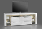 TV-BÄNK 179/66/44 cm  - vit/kromfärg, Modern (179/66/44cm) - Carryhome