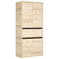 SREDNJE VISOKA OMARA 66,8/145,6/33 cm  - barve pinije/svetlo siva, Konvencionalno, steklo/leseni material (66,8/145,6/33cm) - Xora