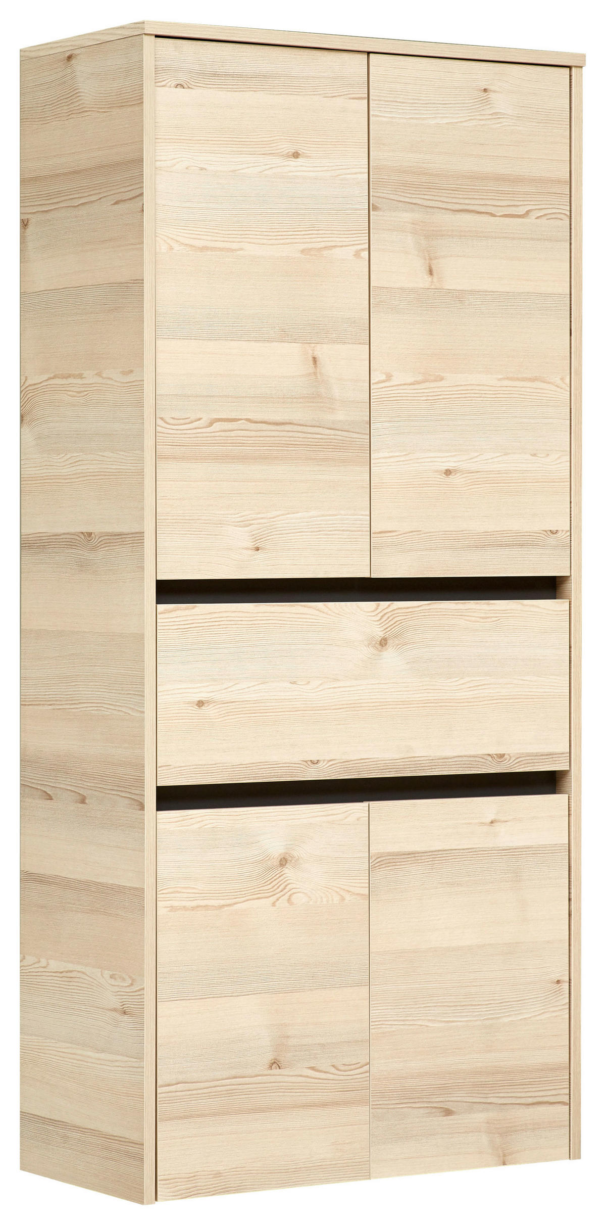 SREDNJE VISOKA OMARA 66,8/145,6/33 cm  - barve pinije/svetlo siva, Konvencionalno, steklo/leseni material (66,8/145,6/33cm) - Xora