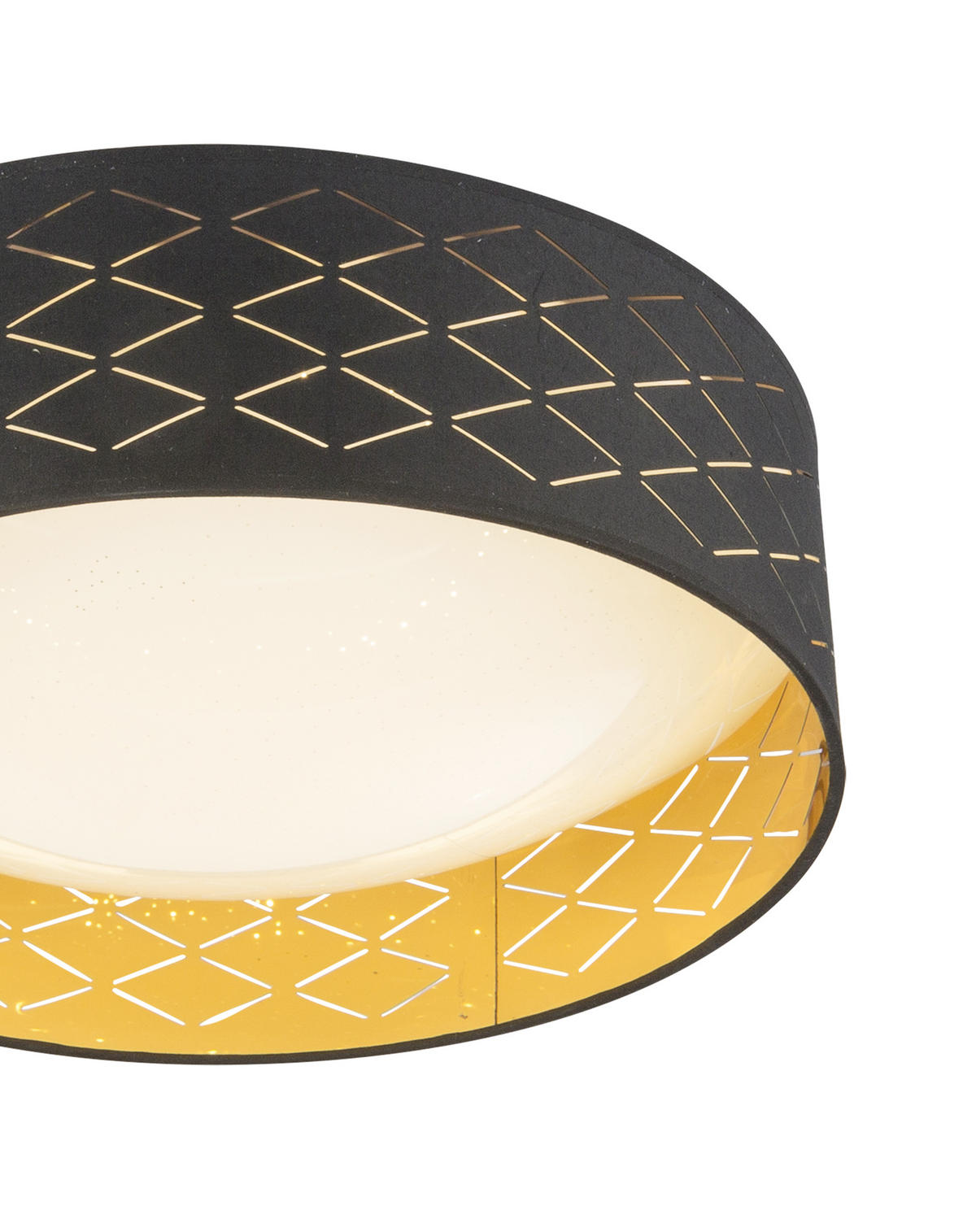 LED-DECKENLEUCHTE  40/12 cm    - Goldfarben/Schwarz, Konventionell, Textil/Metall (40/12cm) - Globo