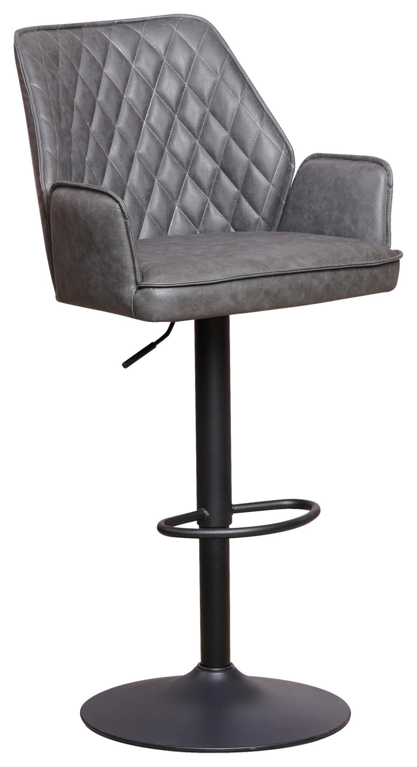 BARHOCKER Mikrofaser Anthrazit  - Taupe/Anthrazit, KONVENTIONELL, Textil/Metall (42/114/52cm) - MID.YOU