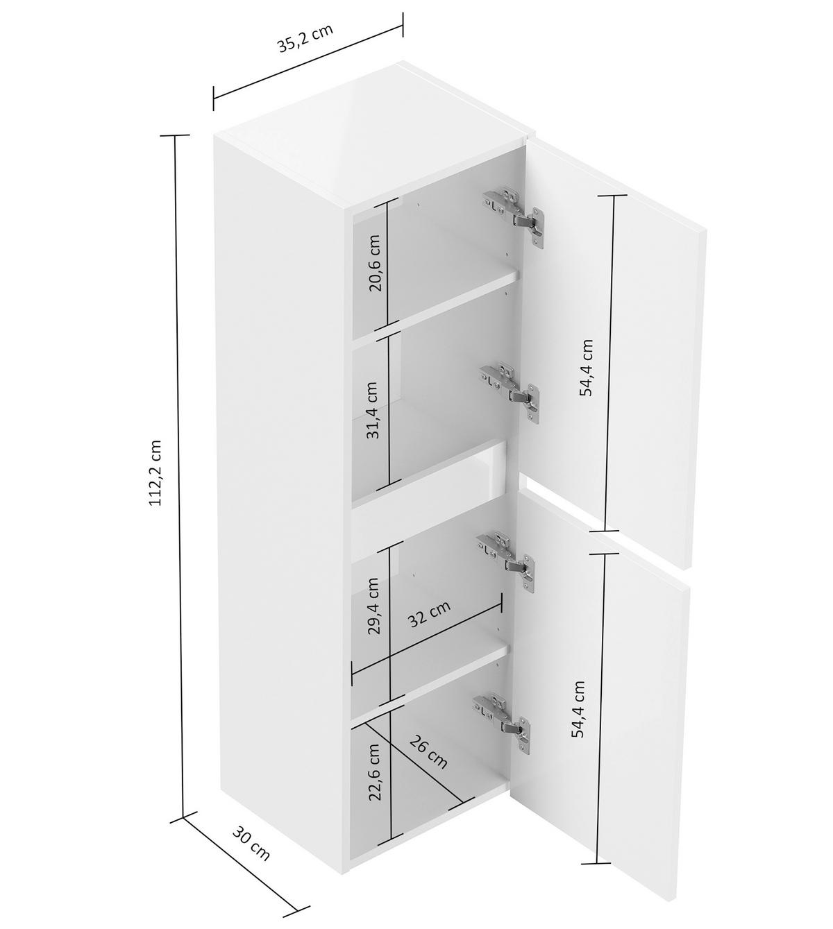 MIDISCHRANK 35,2/112,2/30,1 cm  - Graphitfarben, MODERN, Holzwerkstoff (35,2/112,2/30,1cm) - MID.YOU