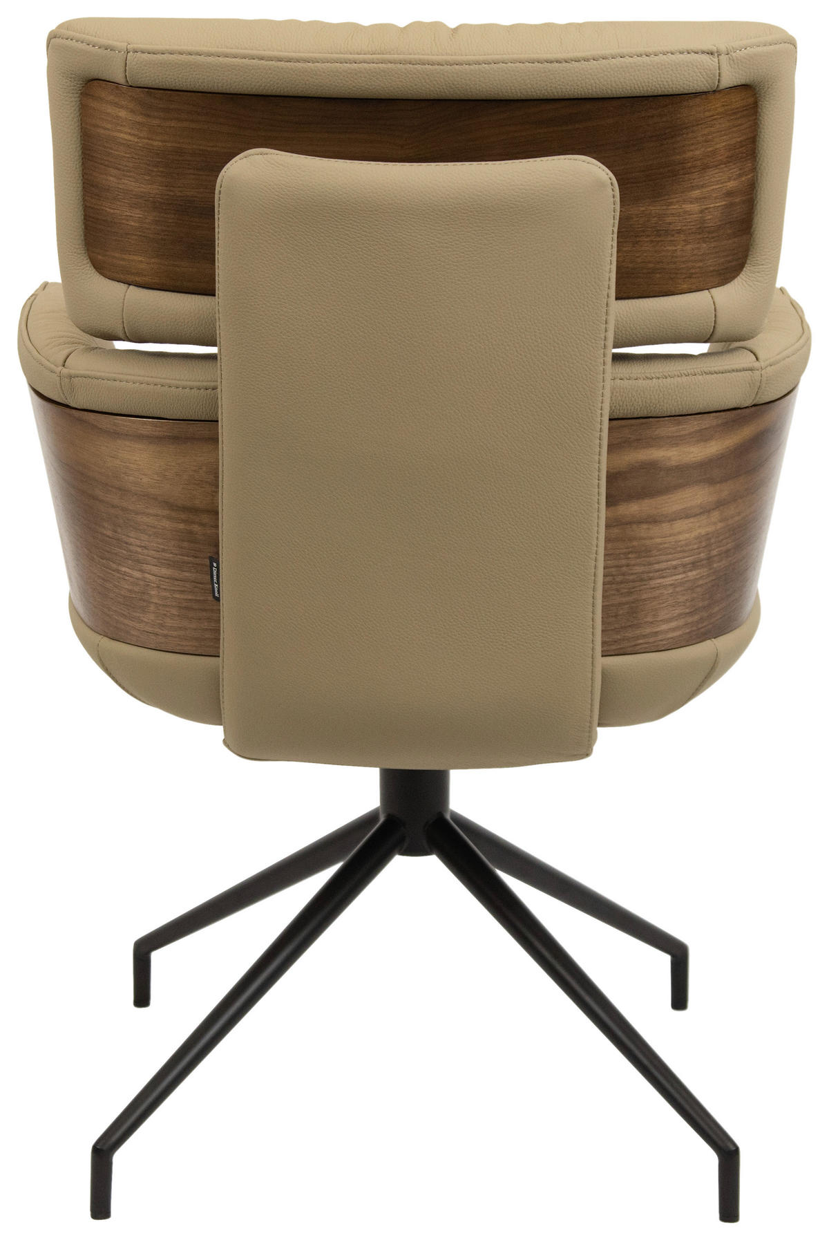 ARMLEHNSTUHL  in Eisen Echtleder pigmentiert  - Taupe/Walnussfarben, Design, Leder/Holz (62/92/66cm) - Dieter Knoll