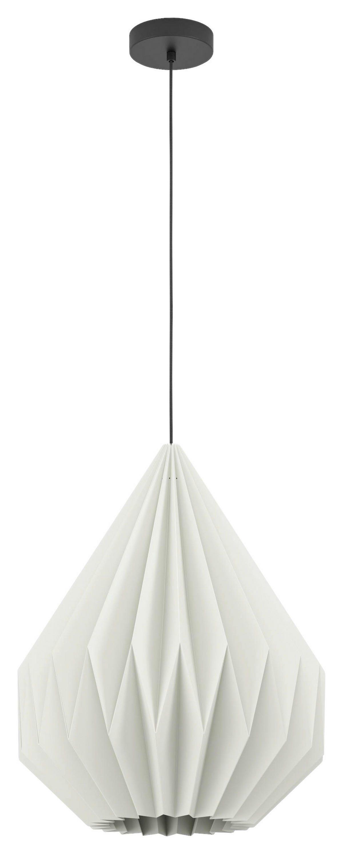 HÄNGELEUCHTE 45/110 cm  - Schwarz/Weiß, Basics, Papier/Metall (45/110cm)