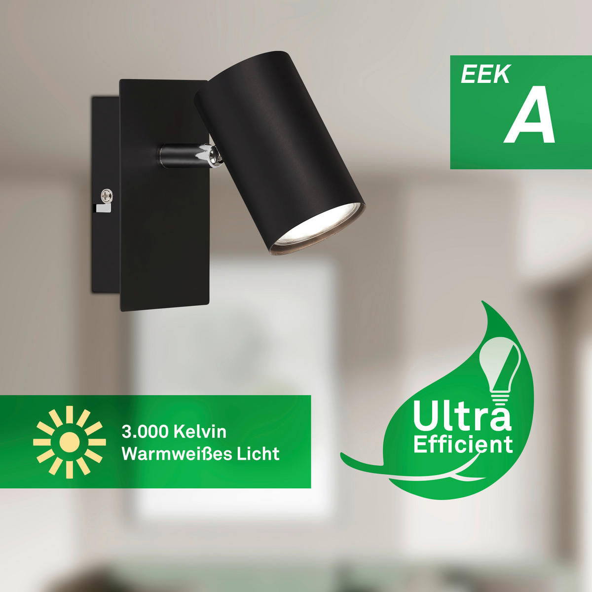 LED-SPOTKOPF Isil A 12/8/12,5 cm   - Schwarz, Basics, Metall (12/8/12,5cm)