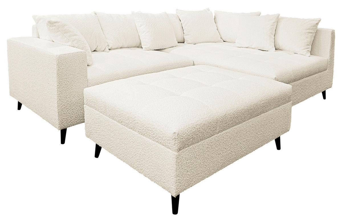 ROHOVÁ SEDACIA SÚPRAVA, textil, biela - čierna/biela, Design, drevo/textil (247/174cm) - MID.YOU