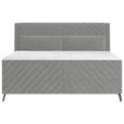 BOXSPRINGBETT 180/200 cm  in Hellgrau  - Hellgrau/Schwarz, Design, Textil/Metall (180/200cm) - Esposa