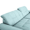 ECKSOFA in Webstoff Türkis  - Türkis/Schwarz, Design, Textil/Metall (265/180cm) - Carryhome