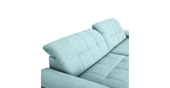 ECKSOFA in Webstoff Türkis  - Türkis/Schwarz, Design, Textil/Metall (265/180cm) - Carryhome