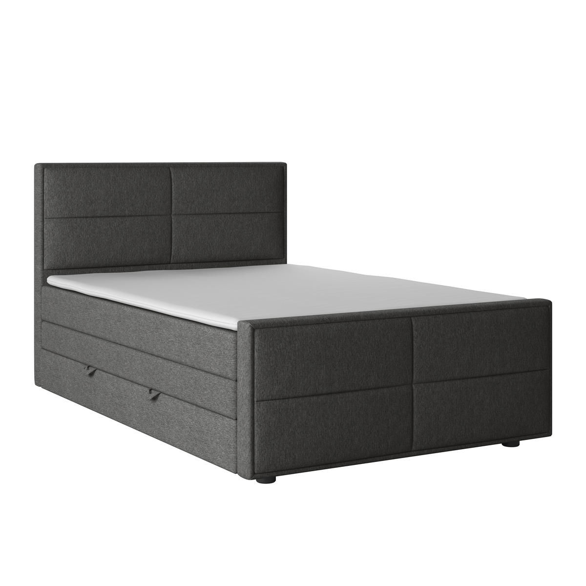 BOXSPRINGBETT 140/200 cm  in Anthrazit  - Anthrazit, Modern, Holz/Kunststoff (140/200cm) - MID.YOU