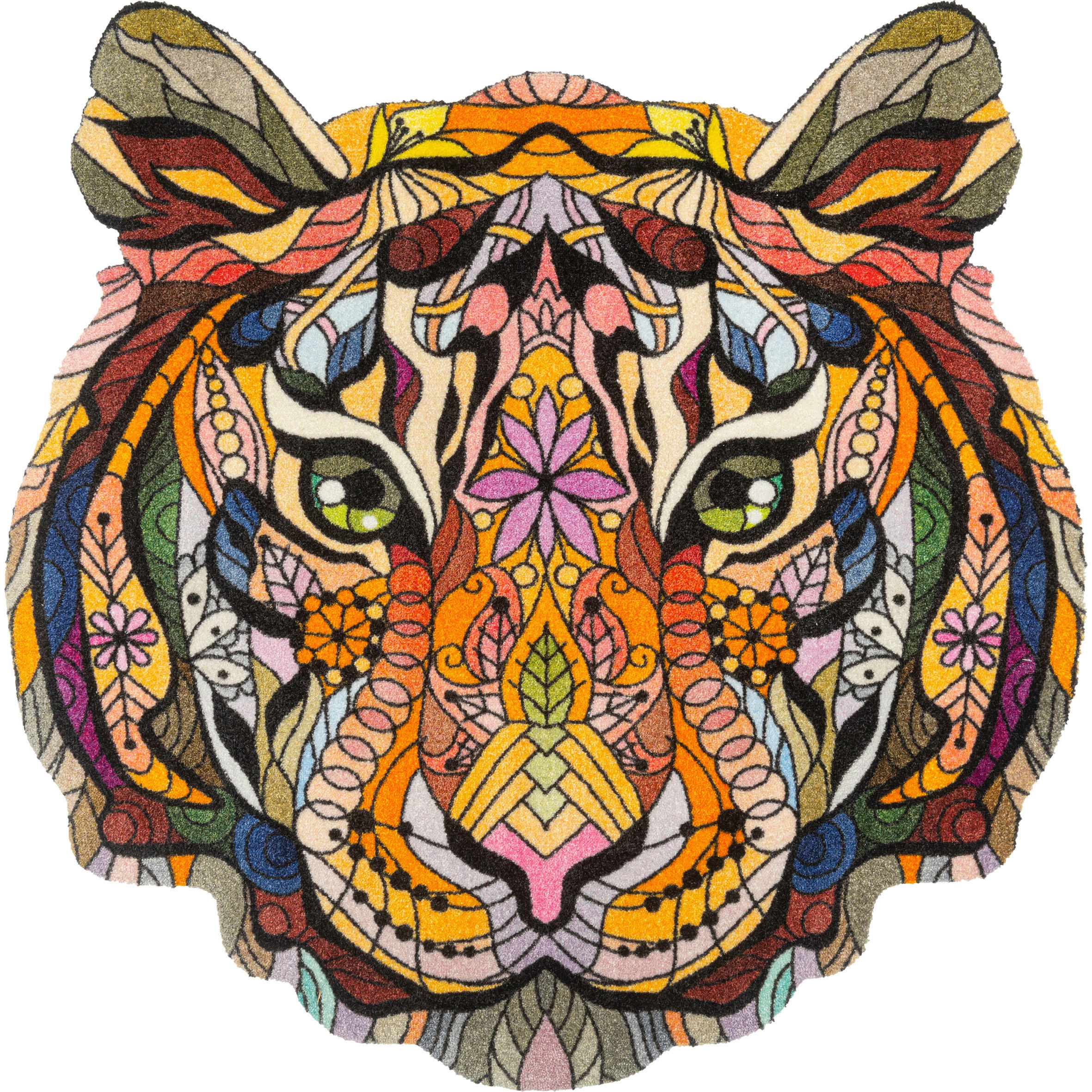 FLACHWEBETEPPICH 90/90 cm Mystic Wilderness Orange  - Orange, Trend, Kunststoff/Textil (90/90cm) - wash+dry