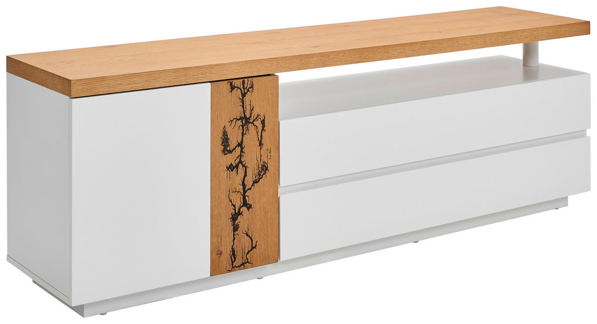 LOWBOARD  in 170/57/40 cm  - Eichefarben/Weiß, Design, Holz/Holzwerkstoff (170/57/40cm) - Xora