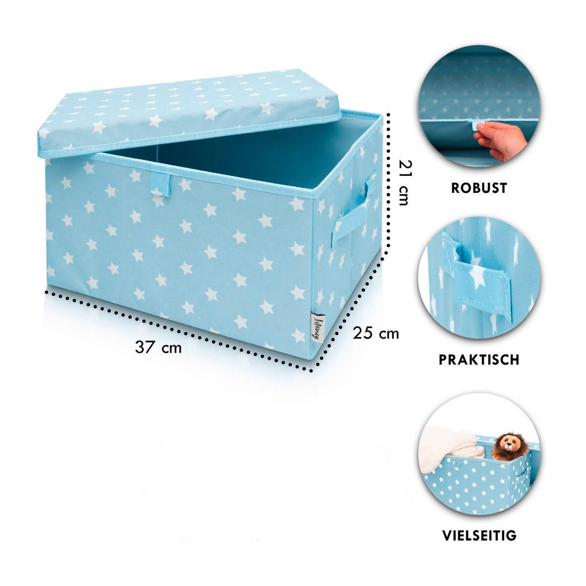 AUFBEWAHRUNGSBOXEN-SET - Hellblau, Basics, Kunststoff (37/25/21cm) - Lifeney