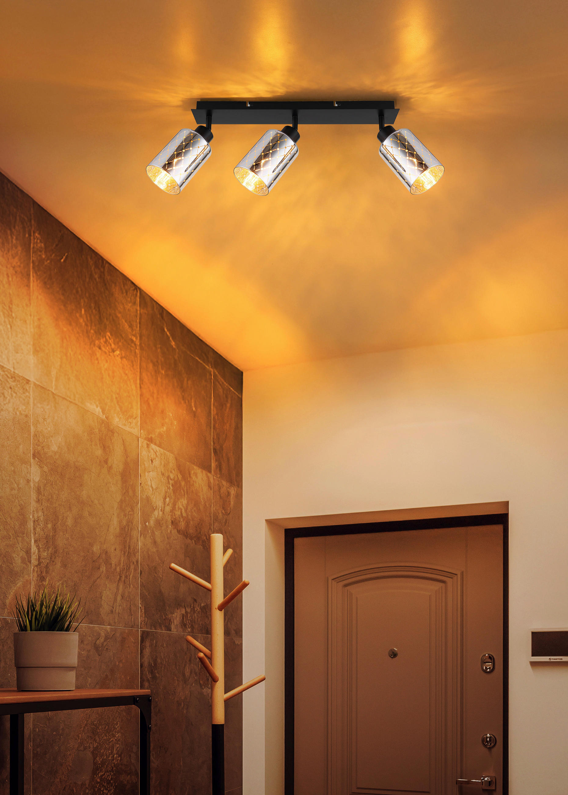 STRAHLER 66/9/22 cm   - Klar/Chromfarben, Basics, Glas/Metall (66/9/22cm) - Globo