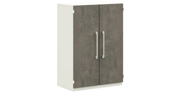 KOMMODE in 80/112,5/41,9 cm - Graphitfarben/Weiß, Design, Holzwerkstoff/Metall (80/112,5/41,9cm) - Moderano