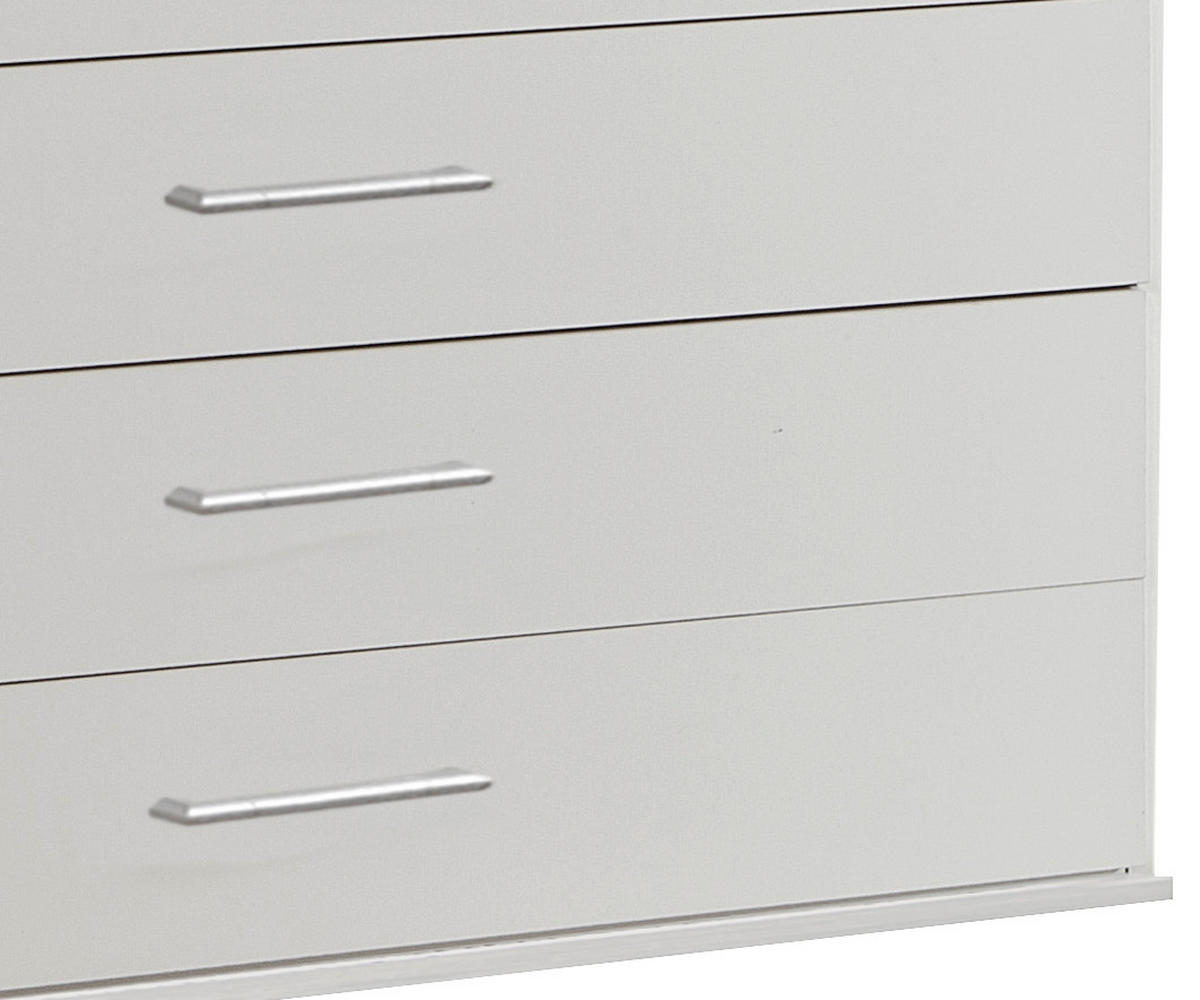 KOMODA, biela, 91/106/40 cm - biela/hliníková, Konventionell, kompozitné drevo/plast (91/106/40cm) - MID.YOU