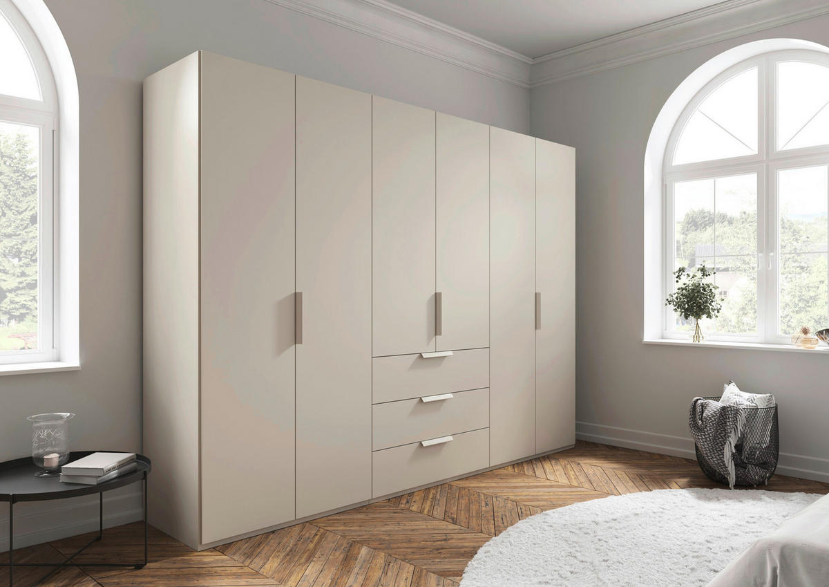 DREHTÜRENSCHRANK 301/235/61 cm,  in Champagner, 6-türig  - Champagner, Basics, Holzwerkstoff/Metall (301/235/61cm) - Novel