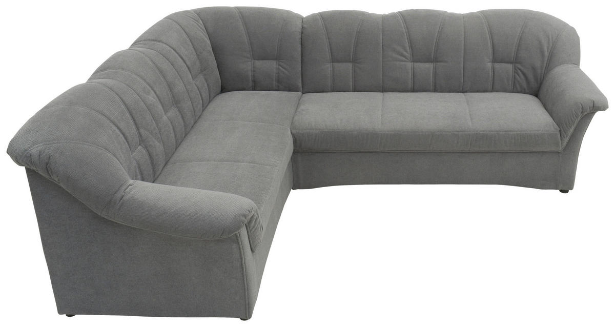 ECKSOFA Dunkelgrau Mikrofaser  - Dunkelgrau/Schwarz, KONVENTIONELL, Kunststoff/Textil (192/243cm) - MID.YOU