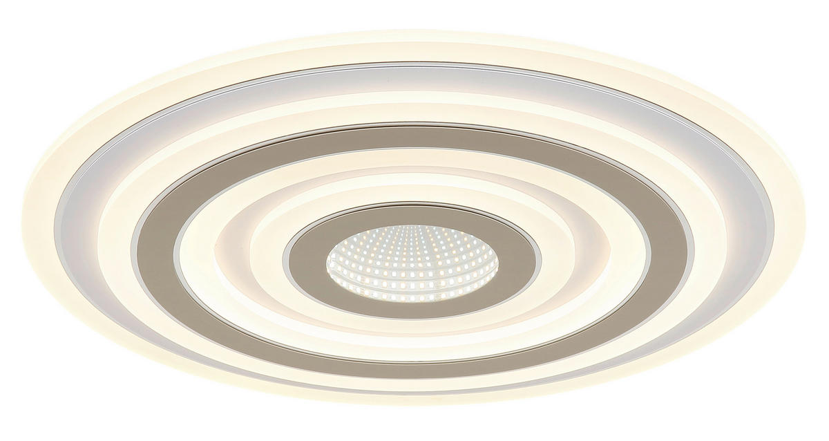 LED-DECKENLEUCHTE Jocelyn 48/5 cm  - Sandfarben/Chromfarben, Design, Kunststoff/Metall (48/5cm) - Globo