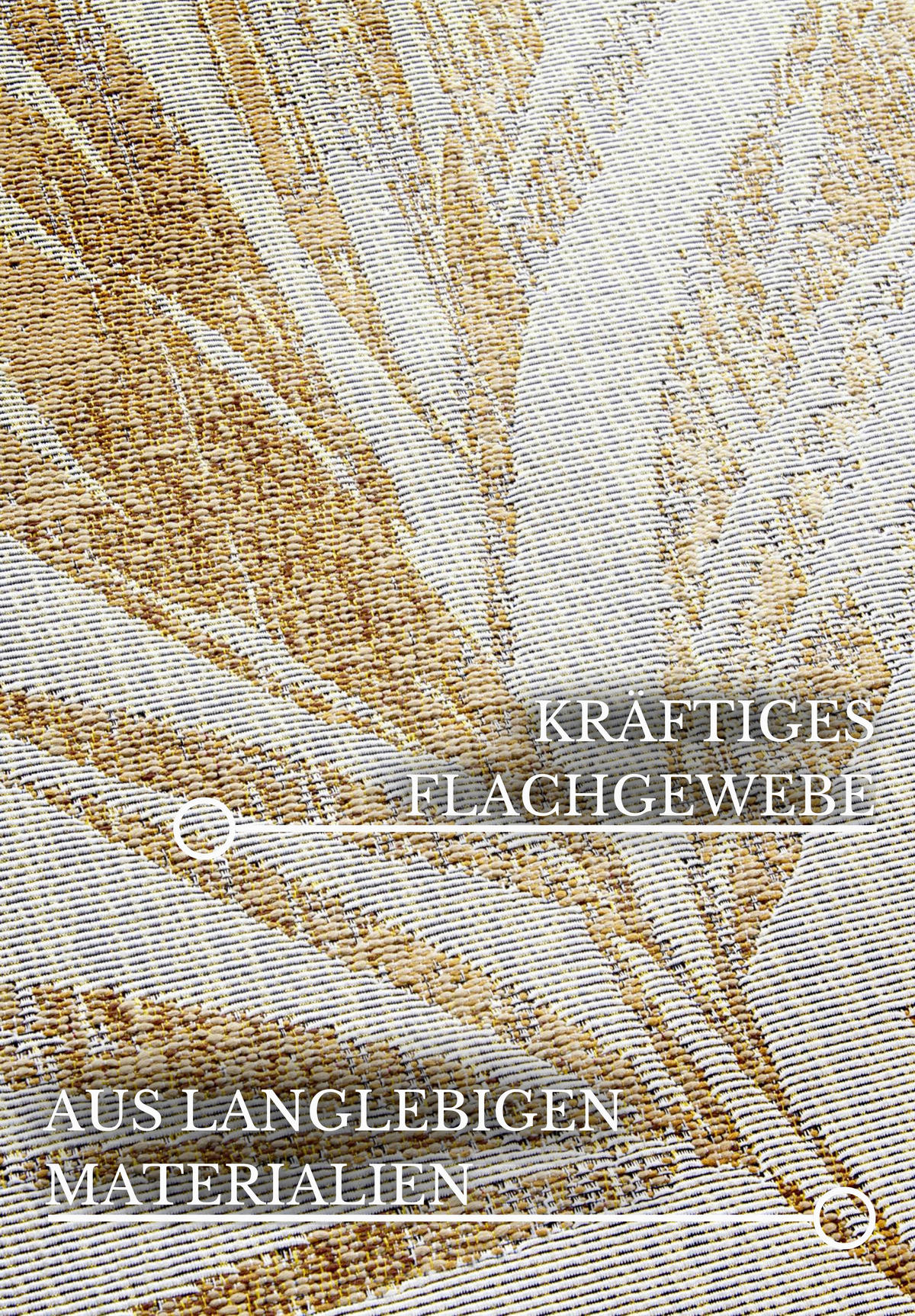 OUTDOORTEPPICH 200/285 cm Kollektion 1767 Creme, Goldfarben  - Goldfarben/Creme, Design, Kunststoff (200/285cm) - Villeroy & Boch