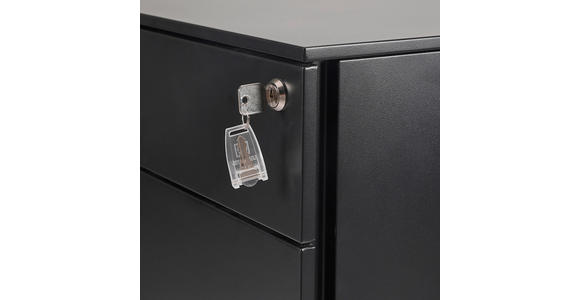 ROLLCONTAINER 39/60/45 cm  - Schwarz, KONVENTIONELL, Kunststoff/Metall (39/60/45cm) - Novel