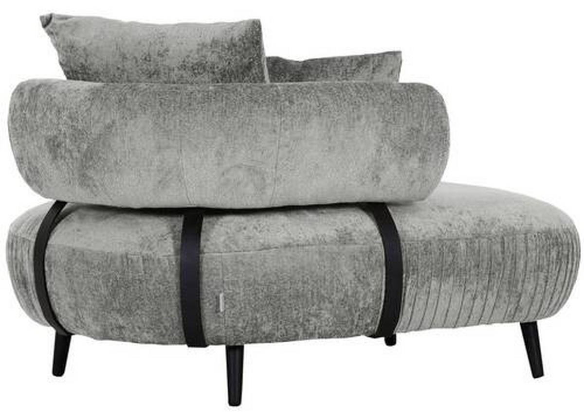 RÉCAMIERE in Chenille Grau  - Schwarz/Grau, Design, Holz/Textil (110/85/170cm) - Landscape