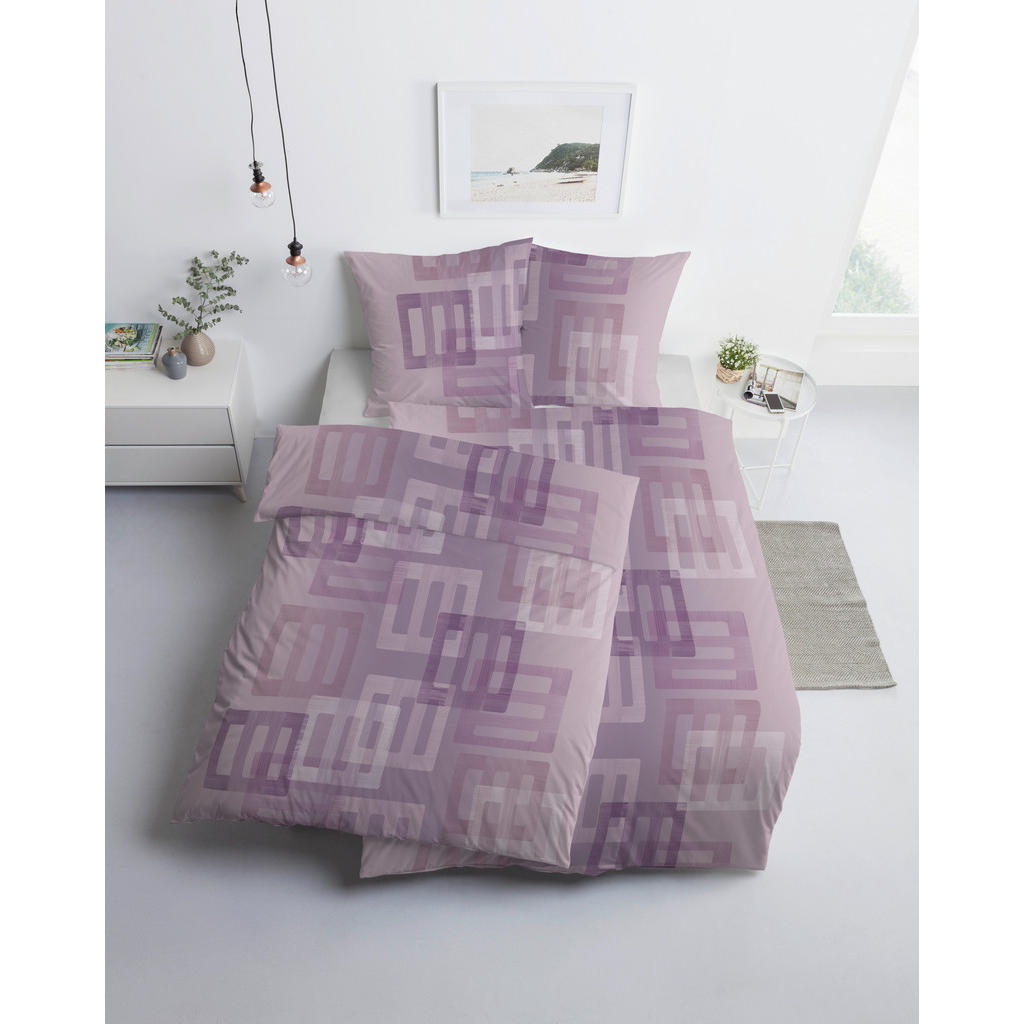 Thumbnail - Estella Bettwäsche Atelier, Mauve, Textil, Graphik, 135x200 cm, Schlaftextilien, Bettwäsche, Bettwäsche, Jersey-Bettwäsc...