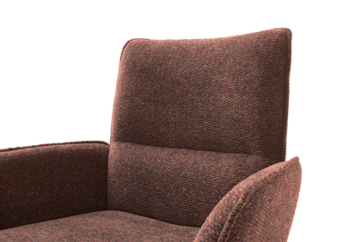 ARMLEHNSTUHL  Sitzfläche 360° drehbar, automatische Rückholfunktion Webstoff  Schwarz, Rotbraun  - Rotbraun/Schwarz, Design, Textil/Metall (62/92/65cm) - Novel