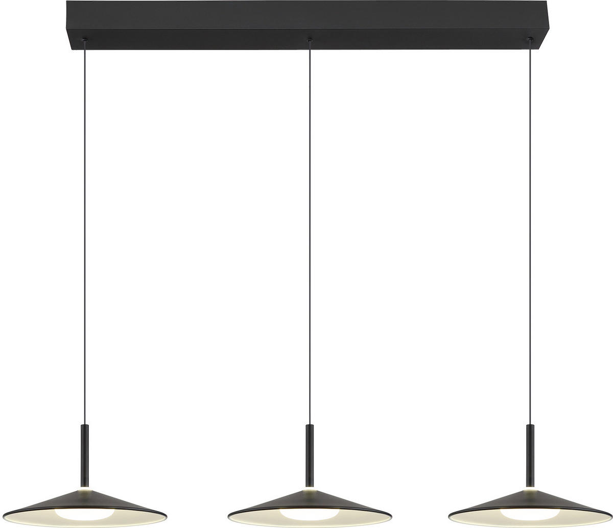 LED-HÄNGELEUCHTE LAMPONE 95/25/180 cm   - Schwarz/Weiß, Design, Kunststoff/Metall (95/25/180cm) - Globo