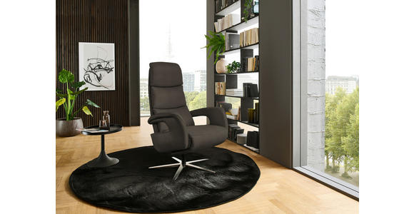 RELAXSESSEL in Leder Graubraun  - Edelstahlfarben/Graubraun, Design, Leder/Metall (76/119/86cm) - Dieter Knoll
