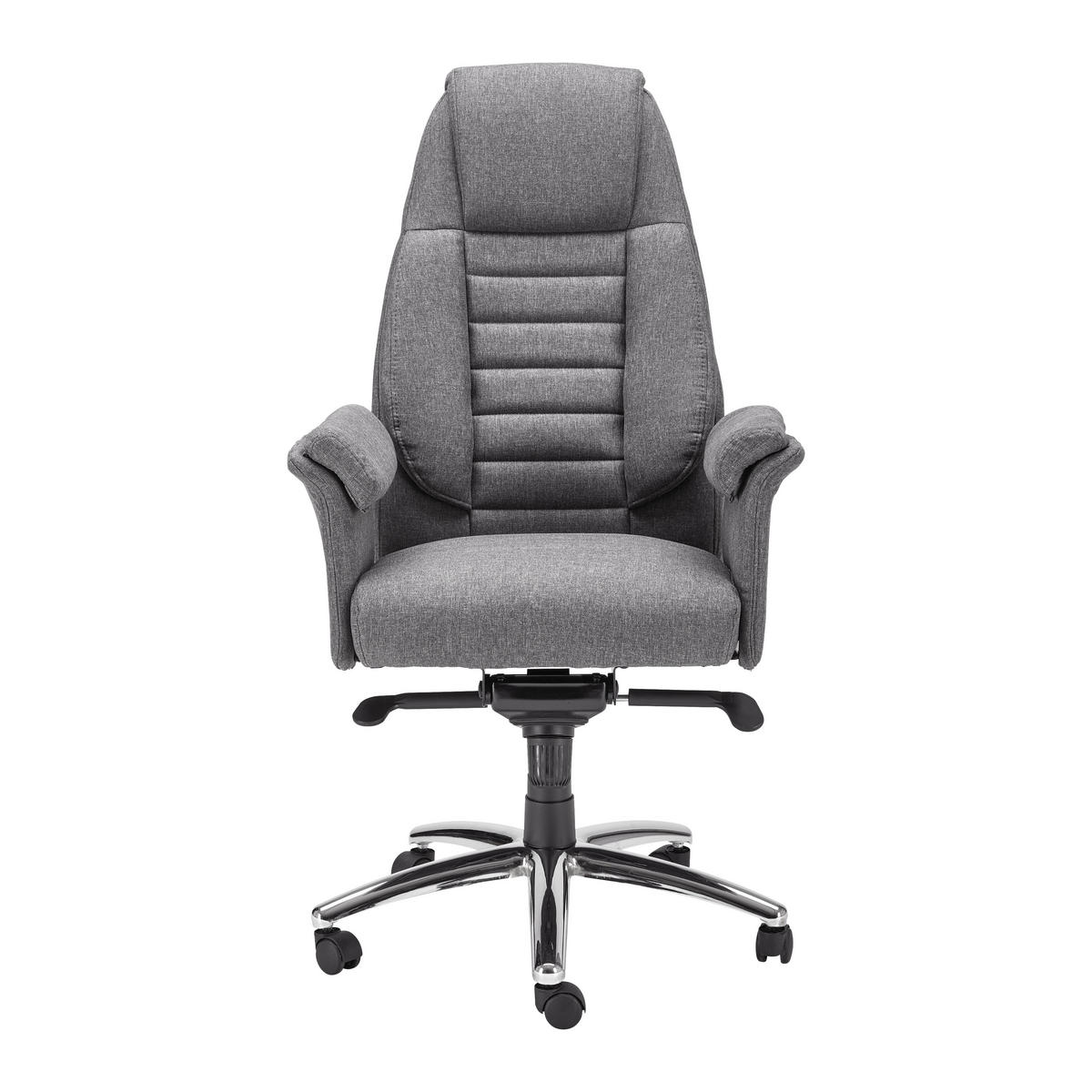 CHEFSESSEL Webstoff Chromfarben, Dunkelgrau  - Chromfarben/Dunkelgrau, MODERN, Holz/Kunststoff (68/116-122/72cm) - Livetastic