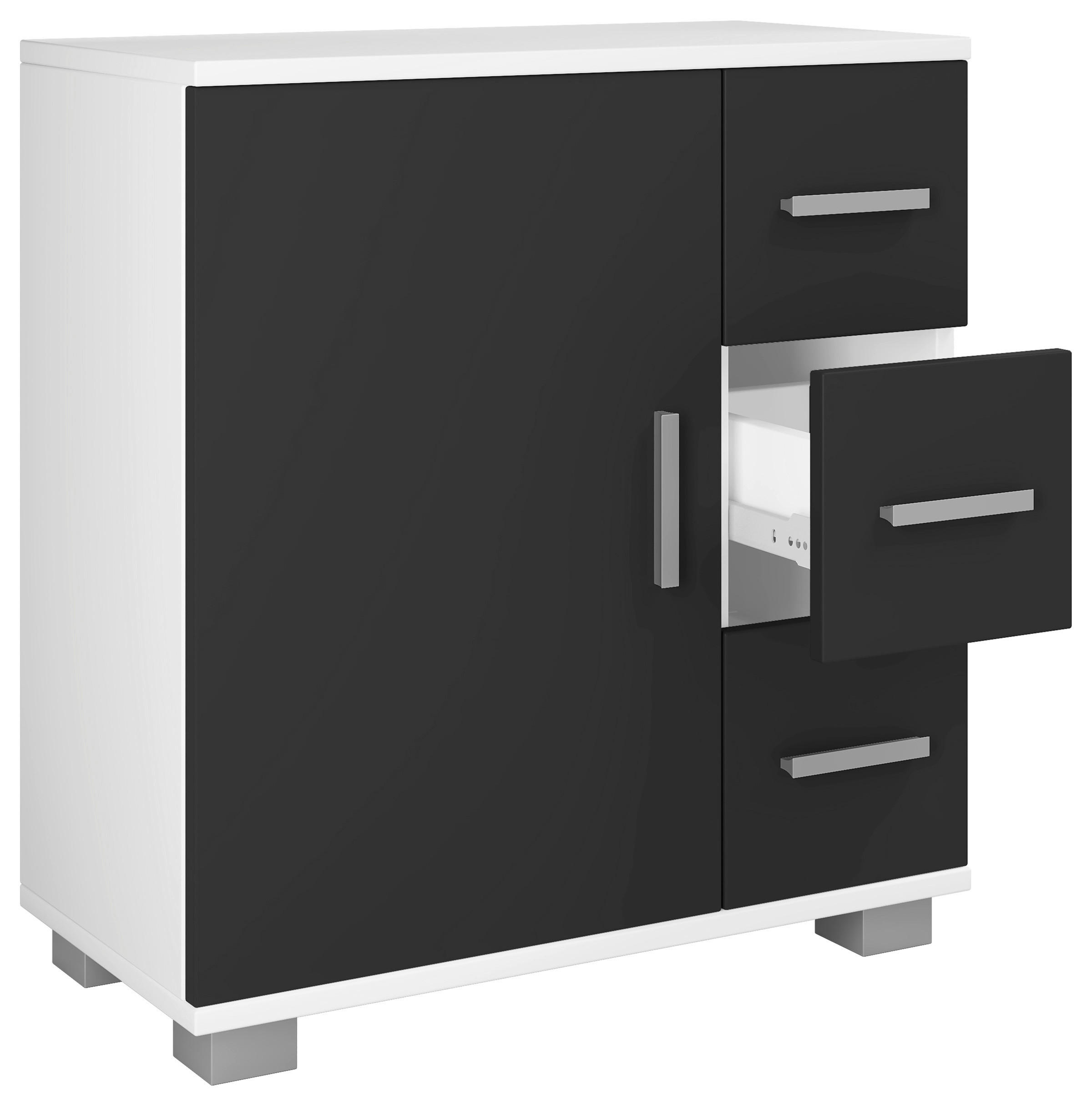 UNTERSCHRANK 60/65/30,4 cm   - Schwarz/Weiß, MODERN, Holzwerkstoff/Kunststoff (60/65/30,4cm) - MID.YOU