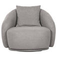 COCKTAILSESSEL Chenille Grau    - Schwarz/Grau, LIFESTYLE, Textil/Metall (101/79/96cm) - Xora