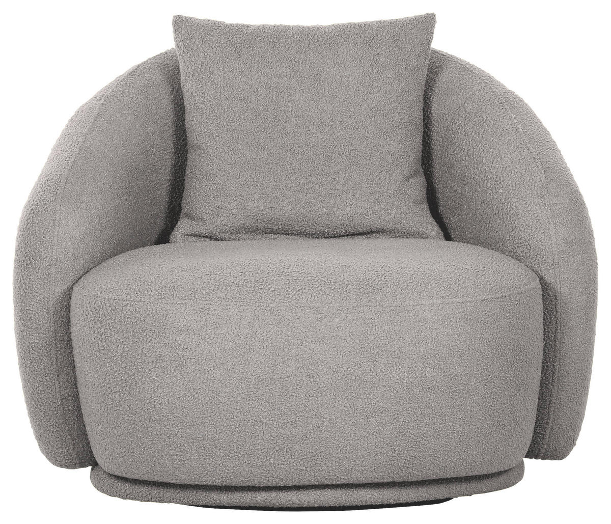 COCKTAILSESSEL Chenille Grau    - Schwarz/Grau, LIFESTYLE, Textil/Metall (101/79/96cm) - Xora