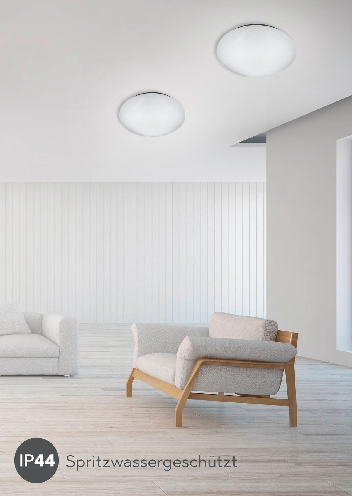LED-BADEZIMMER-DECKENLEUCHTE 37 cm  - Weiß, Basics, Kunststoff (37cm) - Celina