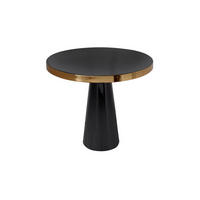 BEISTELLTISCH 51/51/47 cm Schwarz, Goldfarben rund  - Goldfarben/Schwarz, Trend, Metall (51/51/47cm) - Kayoom