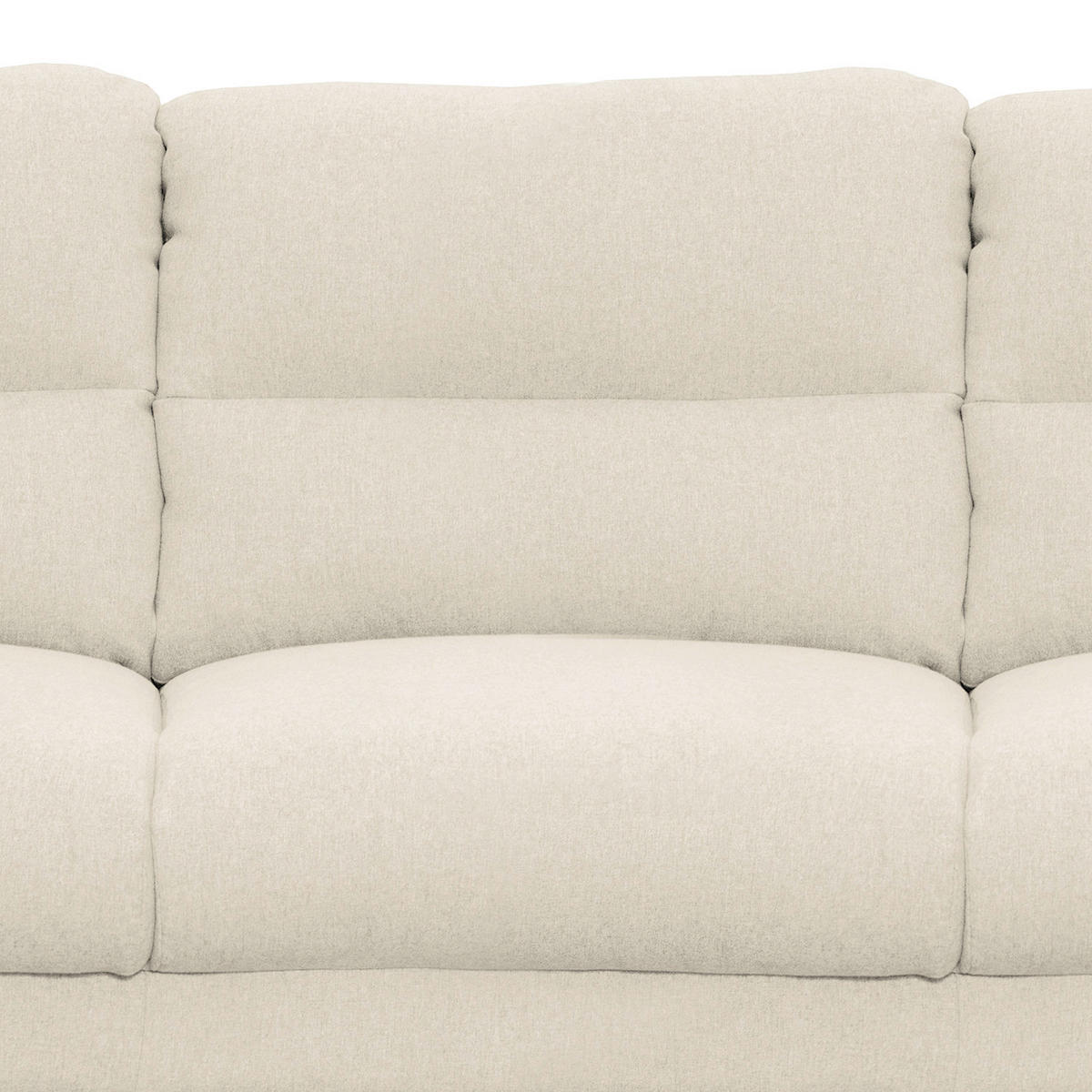 3-SITZER-SOFA in Webstoff Creme  - Buchefarben/Creme, Design, Holz/Textil (209/87/88cm) - Livetastic