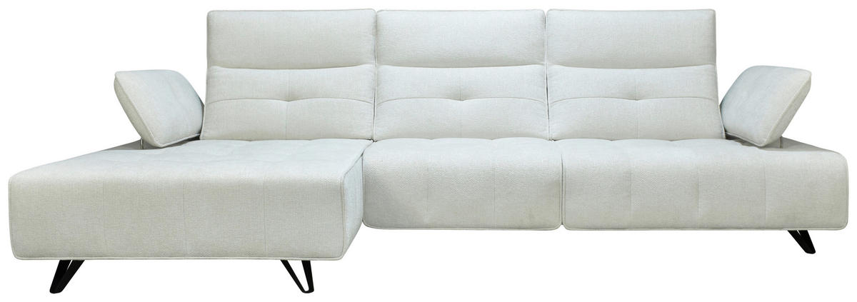 ECKSOFA Creme Chenille  - Creme/Schwarz, Design, Kunststoff/Textil (162/314cm) - Livetastic