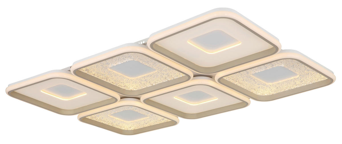 LED-DECKENLEUCHTE 100,1/67/7,8 cm   - Sandfarben/Klar, Design, Kunststoff/Metall (100,1/67/7,8cm) - Globo