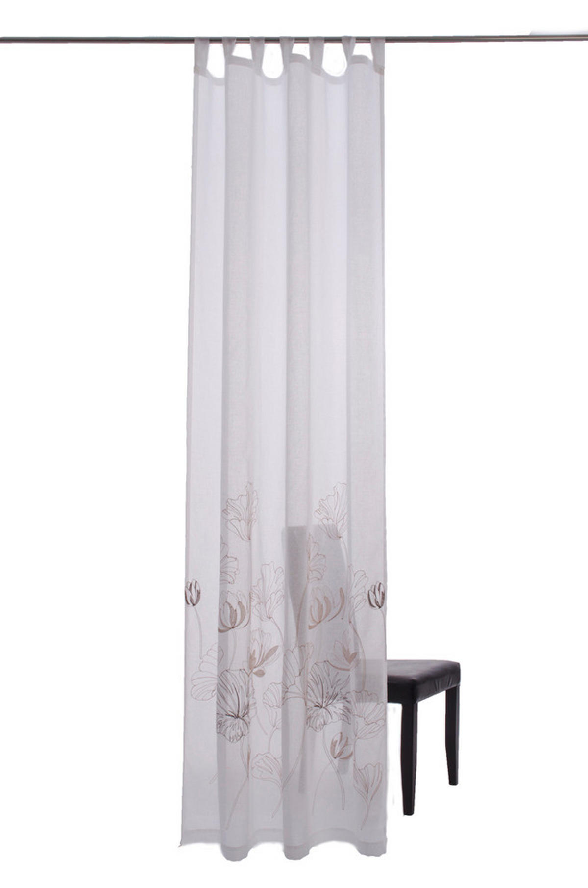 SCHLAUFENSCHAL  transparent  140/255 cm   - Braun/Weiß, Design, Textil (140/255cm)