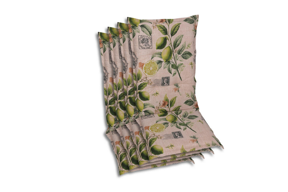 SESSELAUFLAGENSET in Gelb, Grün, Sandfarben Zitronen  - Sandfarben/Gelb, Basics, Textil (50/7/120cm)