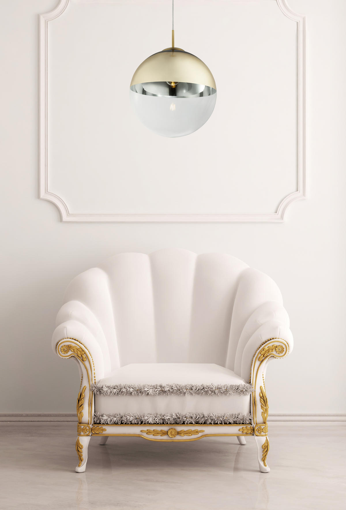 ZÁVĚSNÉ SVÍTIDLO, 33/120 cm  - průhledné/barvy zlata, Design, kov/sklo (33/120cm) - Globo