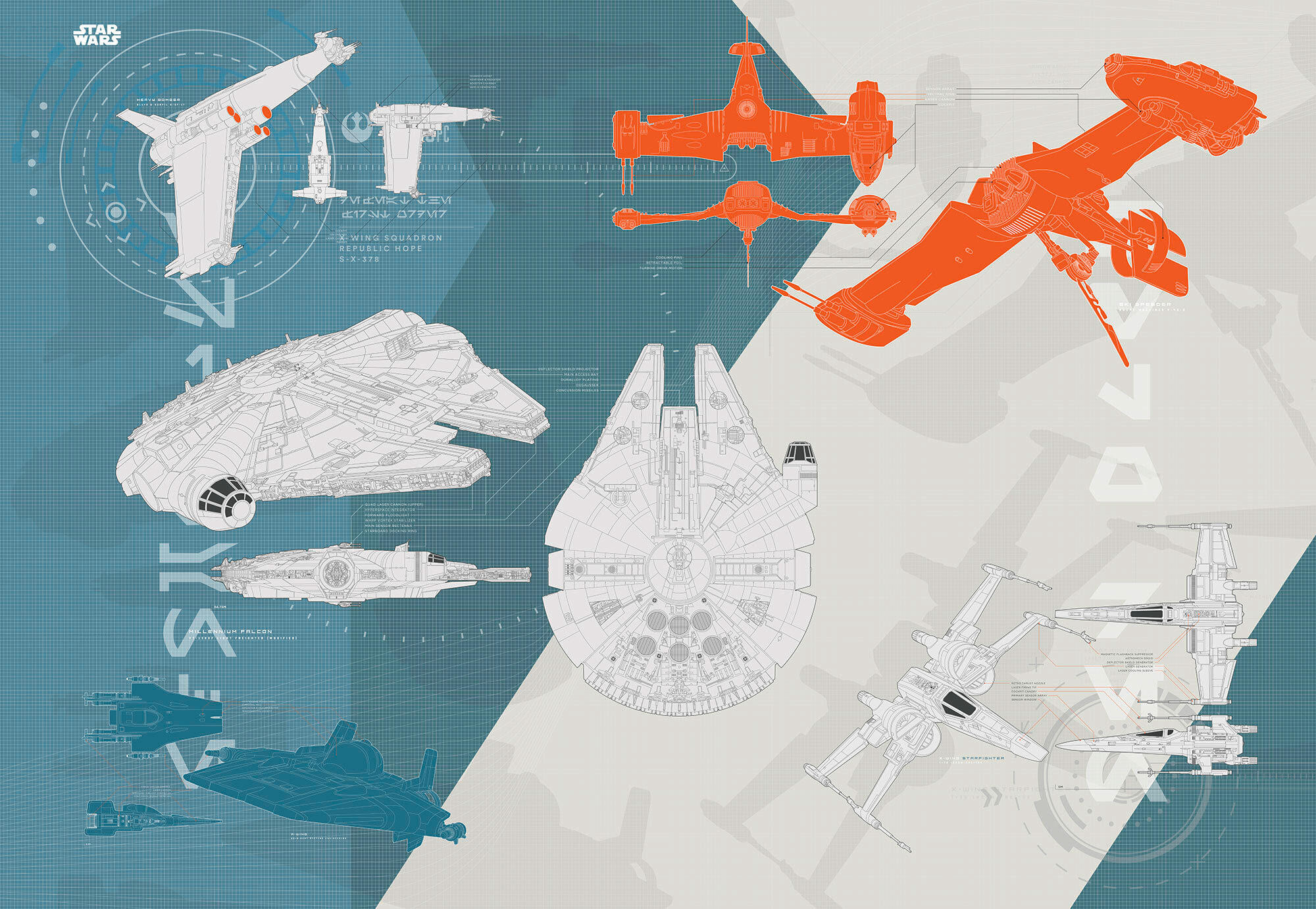 FOTOTAPETE Star Wars  - Design, Papier (368/254cm) - Komar