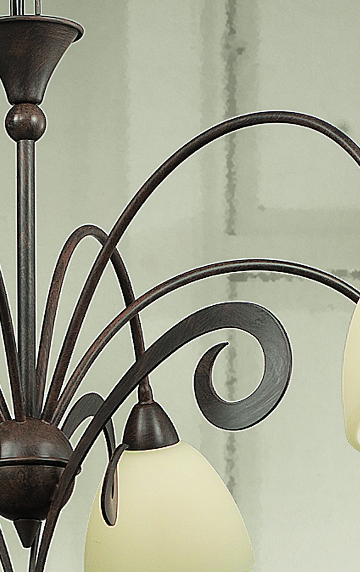 HÄNGELEUCHTE 80/100 cm  - Creme/Weiß, KONVENTIONELL, Glas/Metall (80/100cm)