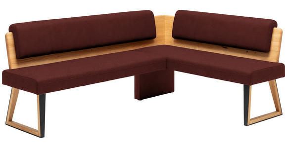 ECKBANK 195/155 cm  in Rot, Wildeiche  - Wildeiche/Rot, Design, Holz/Textil (195/155cm) - Venda