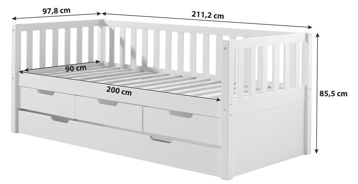 AUSZIEHBETT 90/200 cm  in Kieferfarben  - Kieferfarben, MODERN, Holz/Holzwerkstoff (90/200cm) - MID.YOU