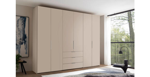 DREHTÜRENSCHRANK inkl. Zubehör 298/222/63 cm,  in Elfenbein, 6-türig  - Elfenbein/Alufarben, Design, Holzwerkstoff/Metall (298/222/63cm) - Dieter Knoll