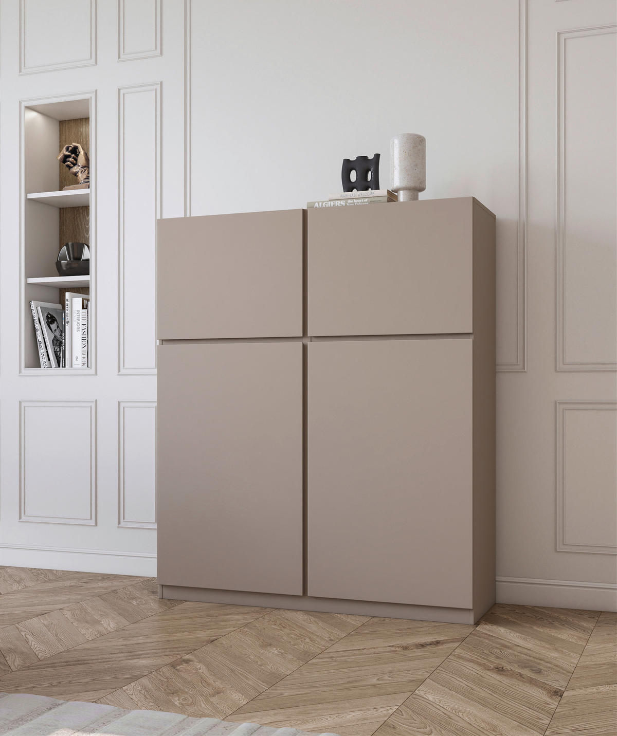 HIGHBOARD Bern  in 119,5/143/40 cm  - Beige, Design, Holzwerkstoff (119,5/143/40cm) - MID.YOU
